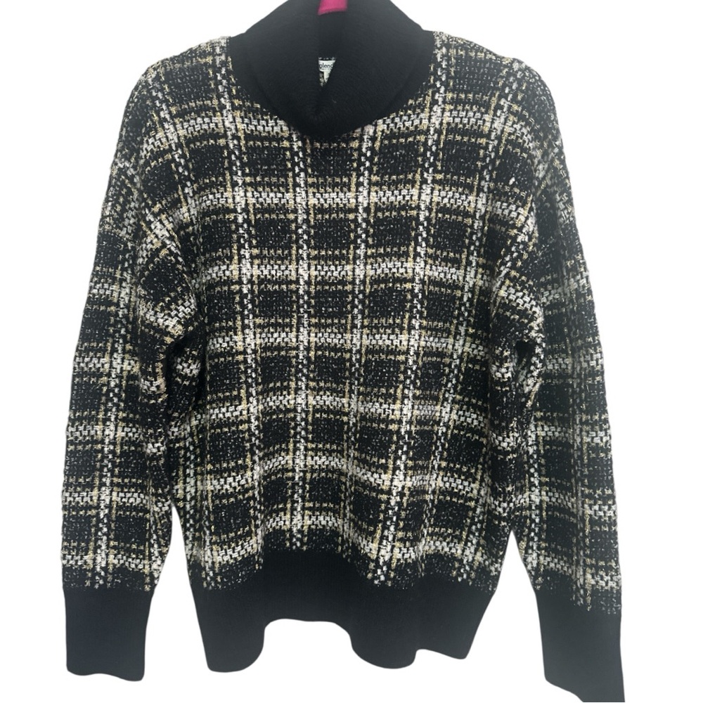 Splendid NWT “Ginny” Plaid Turtleneck Sweater - Picture 5 of 12